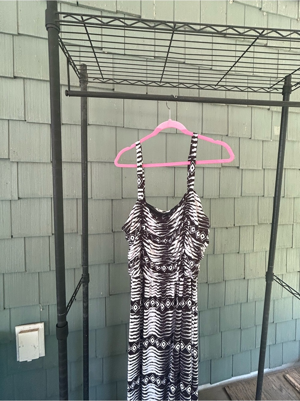 Lane Bryant Black & White Tribal Print Maxi Dress